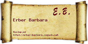 Erber Barbara névjegykártya
